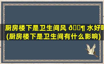厨房楼下是卫生间风 🐶 水好吗(厨房楼下是卫生间有什么影响)